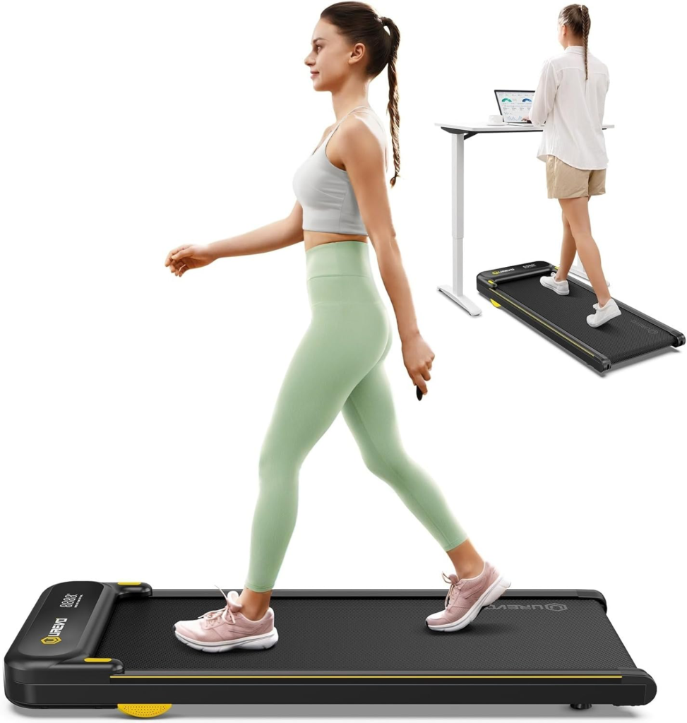 UREVO Under Desk Treadmill, Walking Pad for Home/Office, Portable Walking Treadmill 2.25HP, Walking Jogging Machine with 265 lbs Weight Capacity Remote Control LED Display 